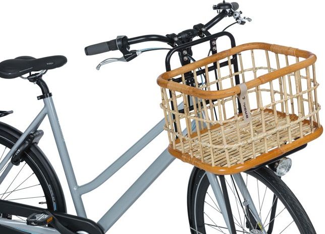 knal lepel Vacature Basil Rotan fietsmand Green Life - large - voorop - Bruin - Wisse  Tweewielers
